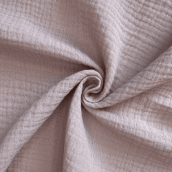 Ткань Муслин Жатый, цвет Пыльно-Розовый (на отрез)  в Энгельсе