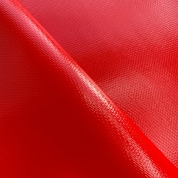 Ткань ПВХ 600 гр/м2 плотная, Красный (Ширина 150см), на отрез  в Энгельсе