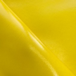 Тентовый материал ПВХ 600 гр/м2 плотная, Жёлтый (Ширина 150см), на отрез  в Энгельсе, 600 г/м2, 1029 руб