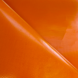 Ткань ПВХ 450 гр/м2, Оранжевый (Ширина 160см), на отрез  в Энгельсе