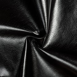 Ткань Дерматин (Кожзам) для мебели, цвет Черный (на отрез)  в Энгельсе