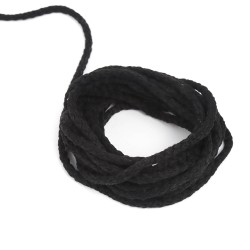 Шнур для одежды тип 2,  Чёрный (плетено-вязаный/полиэфир)  в Энгельсе
